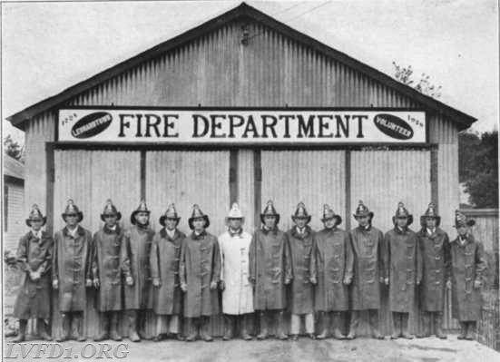 1930: First Fire House, Fenwick St.,      L. McNey, F. Connelly, J. Wheatly, H. Camalier, B. Smith, K.B. Duke, H. VanDevanter, E. Sterling, L. Edwards, F. Latham, P. Combs, S. Bennett, A. Bennett & D, Cropper